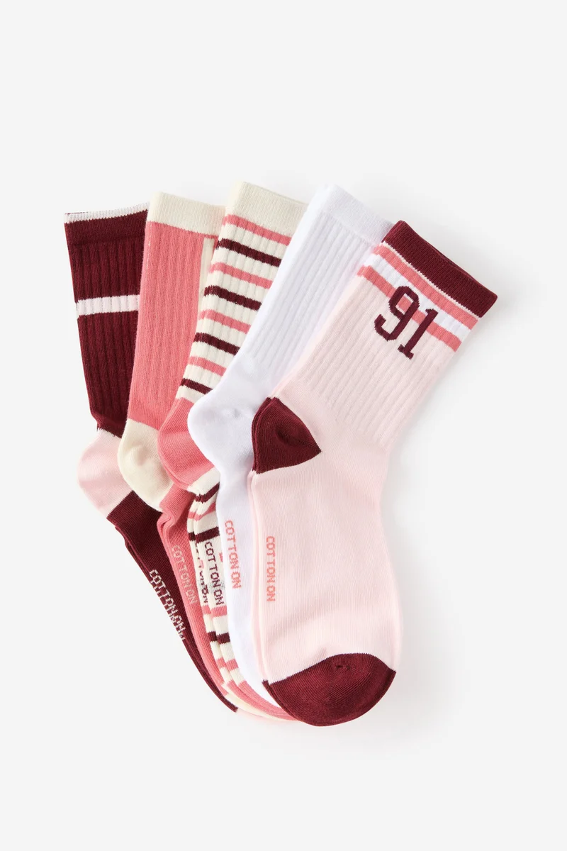 Rubi 5Pk Crew Sock